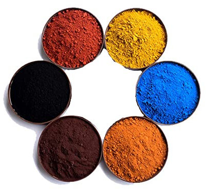UMIDI Iron Oxide Powder 6 Pack,Concrete Pigment, Mortar,Black Iron Oxide, Yellow Iron Oxide, red Iron Oxide, Blue Iron Oxide, Orange Iron Oxide and Brown Iron Oxide, 30 g for Each Color