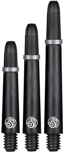 Shot Dart Shafts Koi Carbon mit Federring Hochwertige Dart Schäfte Stabil & Lange Haltbar (IM - Intermediate, Schwarz)