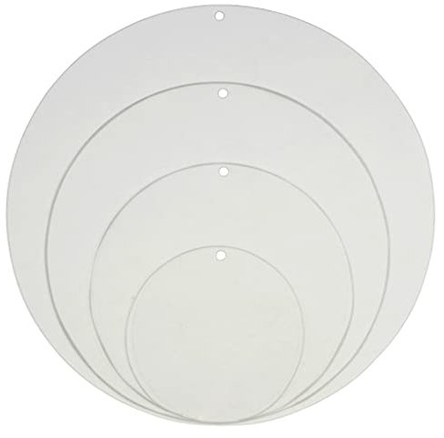 Pendentif rond en verre acrylique transparent Ø 100 x 4 mm avec trou de suspension