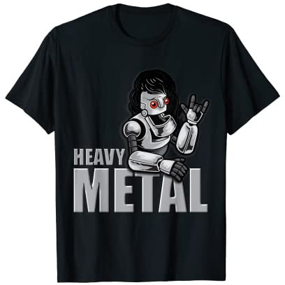 Cute little robot rocks french fries fork, Man T-Shirt