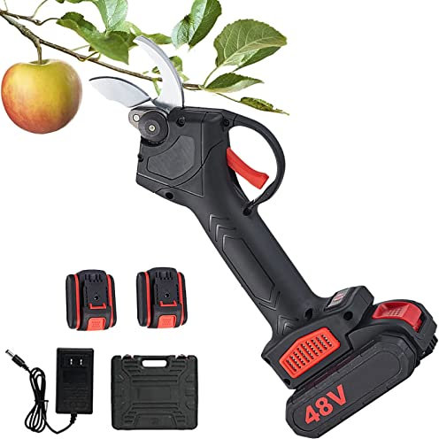 XYEJL Tijeras Podar Electrica Profesional,30mm Diámetro Tijeras Podar Bateria Mmango Antideslizante Tijeras Podar Inalámbricas,2 Recargable Litio Batería para La Jardinería Cortar árbol Ramas