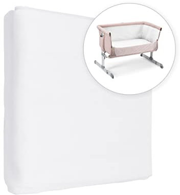 Jersey 100% Baumwolle Spannbettlaken für 83 x 50 cm Baby Co-Sleeper Kinderbett Matratze (Weiß)