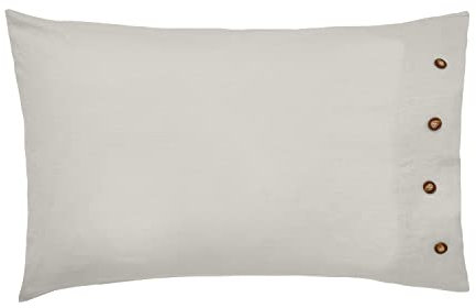 PURE LINEN COTTON PILLOWCASE STANDARD SILVER