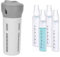 Tragbare 4-in-1 Kosmetik-Sprühflasche,Nachfüllbare Reiseflaschen, 4-in-1-Reisespender, Auslaufsicher, Nachfüllbarer Tragbarer Reisebehälter mit Aufkleber für Parfüm, Shampoo und Spülung (Grau)