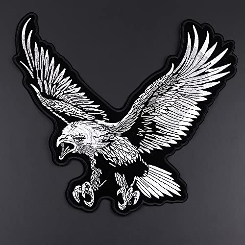 KENID 30 cm große Adler-Stickerei-Aufnäher, Cowboy, Motorrad, Mantel, Motorrad, Rock, DIY-Dekoration, Abzeichen, Aufkleber, zum Aufbügeln auf Kleidung