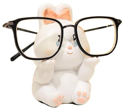 JARPSIRY Niedlicher Osterhasen-Brillenständer für Nachttisch, lustiger Tier, dekorativer Brillenhalter für Frauen, Osterdekoration