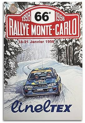JONZA Rally Racing WRC Poster für Subaru Impreza WRX Rallye-Auto, dekorative Malerei, Leinwand, Wand und Kunstbild, Familienzimmer, 40 x 60 cm