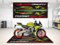 wibeart MPM Motorradmatte für Tuono 660, waschbar, rutschfest, öl- und wasserabweisend, Parkmatte für Garage, Ausstellungsraum, Werkstatt | Saures Gold - Größe 1: 86.6 x 39.4/220 x 100 cm