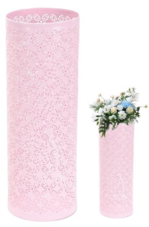 Porte-Parapluie en Métal sur Pied – Seau Rond pour Parapluie, Cannes, Bâtons De Marche, Vase De Sol, pour Maison, Appartement, Dortoir, Entrée, Porche, Vase À Fleurs Noir