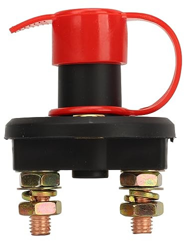 Interruttore Staccabatteria DC12 a 24V Isolatore di Alimentazione Interruttore On/off con Chiavi 2 Interruttori di Spegnimento 4 Terminali in Ottone Interruttore Principale