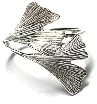 Silberring 925 Gingko Blatt floral Doppelblatt Ring Schmuckring #53