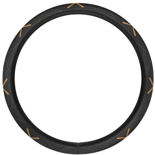 Housse de volant de voiture universelle à couteaux fins et fourchettes de 38,1 cm - Antidérapante - Absorption de la transpiration - Accessoires de décoration intérieure pour homme et femme