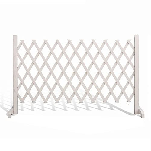 Einziehbarer Spalierzaun für den Garten – Haustiertor aus Holz, ausziehbares Zauntor, freistehender Sichtschutzzaun (weiß 190 x 90 cm)