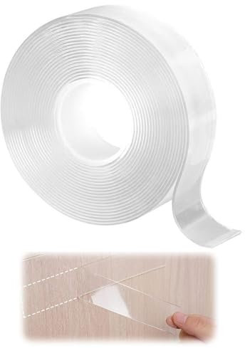 YALiya Doppelseitiges Klebeband Extra Stark, 3M×3CM Nano Tape Transparent, Beidseitiges Klebeband, Multifunktionales, Wasserdicht und Langlebig, für Teppich, Foto Wand, Küche, Zuhause, Auto