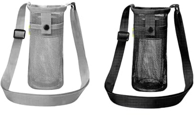 Hoshisea 2 Pièces Sac en Filet pour Gobelet A Eau, Sac pour Bouteille d'eau, Porte Gobelet Cou d'eau en Maille, pour La Randonnée, Le Cyclisme, Le Fitness - Blanc, pour Bouteille d'eau