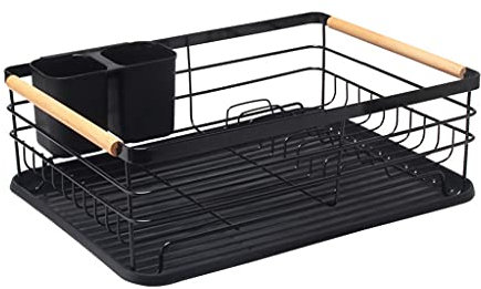 FOLODA Práctico estante de almacenamiento de platos que se puede utilizar en el dormitorio, ayuda a drenar los platos rápidamente, no se oxida fácilmente