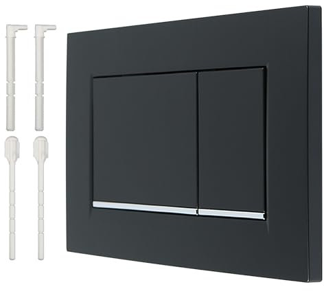 Placa de accionamiento para Geberit Sigma30, 115.883.16.1, placa de accionamiento para 2 volúmenes de descarga y accionamiento frontal (negro brillante)