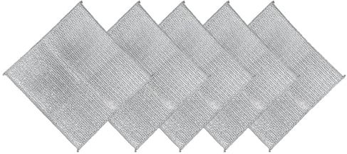 SAROAD 10 PCS Multifunctional Non-Scratch Wire Dishcloth Wire Dishwashing Rags Silver Steel Wire Dishwashing