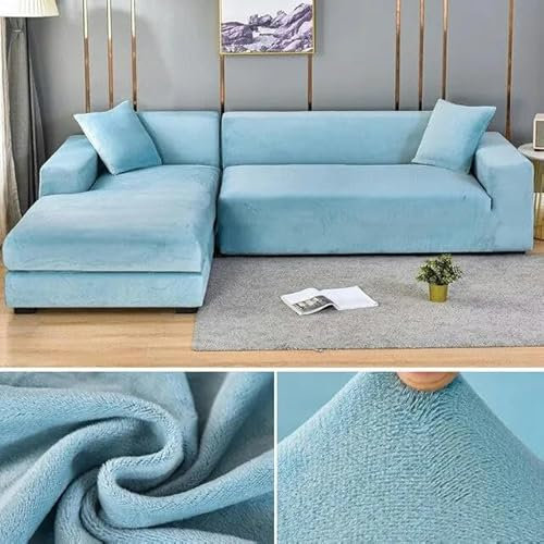 Luxuriöser Samt-Sofabezug, elastisch, dick und plüschig, passend für 1/2/3/4-Sitzer-Sofas, ideal für Wohnzimmer, L-Form und Ecksofas, Couchbezug für ultimativen Komfort und Stil
