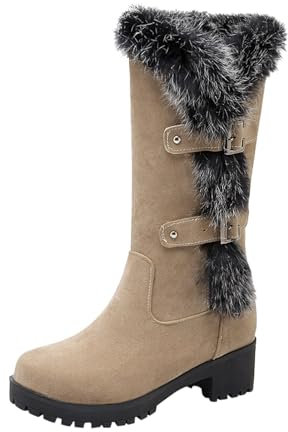 EJIMUQO Regali Di Natale 2024 Economici Stivali Antinfortunistica Donna 37 Stivali Orto Stivali Neri Alti Tacco Alto Stivali Donna Biker Neri Vera Pelle Stivali Donna Neve Alti