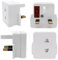 Shop Select® Travel, Shaver and Toothbrush Adaptor Plug | 1 Amp Fused | EU 2 Pin to UK 3 Pin Converter | Electric Toothbrush & Razor Charger Plug (White) Pack of 1