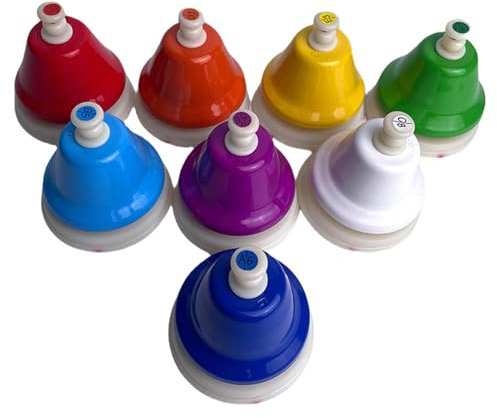 Diatonische Handglocken für den Schreibtisch, Musikspielzeug, 8 Noten, bunte Tischglocken, diatonisches Musik-Lernspielzeug für Spaß am Tag, Ostern, Geburtstag