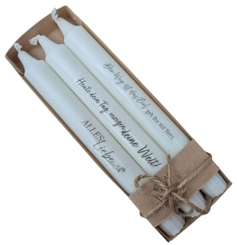 Stabkerzen 3er-Set – Geschenk zur Jugendweihe für Jungen & Mädchen – Elegante Tischdekoration, mit Sprüchen veredelt (Der Weg...)