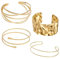 agogue 4 Stück Oberarmreif Gold, Armreif Gold Oberarm Modeschmuck Armreifen Damen, Armband Set Minimalistischer Goldene Armreifen, Adjustable Armreif für Damen