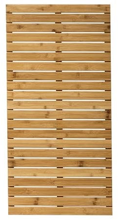 Brigros - Pedana Doccia In Bamboo Antiscivolo Per Bagno, Tappetino Doccia In Legno Naturale, Tappeto Bambu In Vari Formati, Pedana Doccia Antiscivolo In Legno, Tappetino Bagno (50x100 cm)