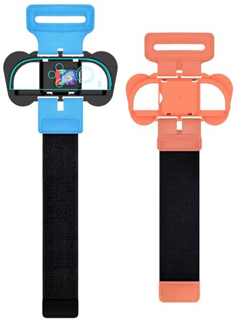 Shiptree Bracelet pour Poignet pour Manettes Switch 2 Joy-C (2026), Ajustable pour J-ust Dance pour Adultes & Enfants, Parfait pour la Sécurité et le Confort en Gaming Sportif, Bleu & Orange