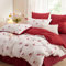 Lanqinglv Bettwäsche 135x200 Mädchen Rot Weiß Kirschemuster Kinder Bettwäsche aus Microfaser,ÖKO-TEX Bettwäsche Set Allergiker - Wende Bettbezug Reißverschluss und 1 Kissenbezug 80x80 cm