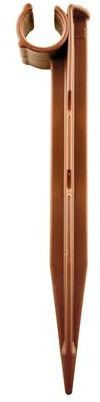 S&M 544521 – Piqueta marrón de sujeción para tubo de riego por goteo de 16 mm | Bolsa con 25 unidades | Soporte para asegurar fácil y disimuladamente la instalación de un sistema de riego por goteo