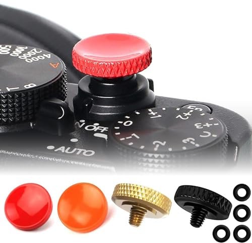 4 Stück Camera Shutter Button, Volles Kupfer Konkaver Auslöser Knopf, mit Gewindeschraube Weicher Auslöser, für Leica, für Fujifilm X100VI X-T30 X-T20 X-T10 X-T5 X-T4 X-T3 X-PRO