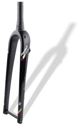 Gravel 700C Fourche Rigide for Vélos 28,6 Mm 1-1/8'' Tube Droit 1-1/2'' Tube Conique Fourches Avant Fibre De Carbone Vélos De Route Freins À Disque Fourches Axe Traversant 12 X 100 Mm(Schwarz,Tapered)