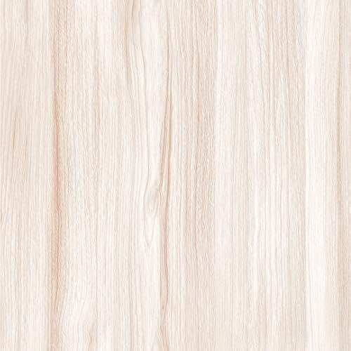 AuraCyzirine White Wood Peel and Stick Contact Paper Self-Adhesive Wallpaper,Wood Effect Vinyl Wrap for Kitchen Cabinets,Countertops,Drawers,Removable Sticky Back Plastic Roll,44cm x 305cm