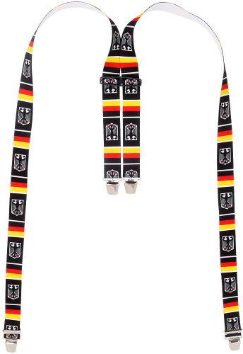 Harrys-Collection Herren Hosenträger 35 mm breit mit 4 extra starken Clips | Oktoberfest Trachten Zubehör, stufenlos verstellbar, starkes Band für die Arbeit, elastisch, Y-Form Hosenträger für Herren