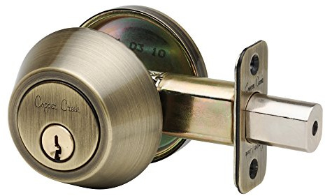 Copper Creek DB2410AB Standard Duty Single Cylinder Deadbolt in AB Finish