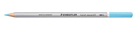 STAEDTLER aquarell Buntstifte karat aquarell, bergblau, wasservermalbare, weiche, farbintensive Mine, unterschiedliche Trocken- und Nasstechniken, 6 Aquarellstifte im Kartonetui, 125-31