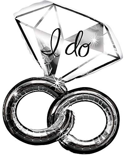 Amscan 2466201 - Super Shape Folienballon Wedding Rings, Größe circa 69 x 76 cm, Heliumballon