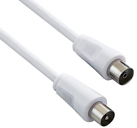 PremiumCord TV M/F, 75 Ohm, 3m - Cable coaxial (75 Ohm, 3m, 3 m, IEC, IEC, Male connector / Female connector, Blanco, 75 Ω)