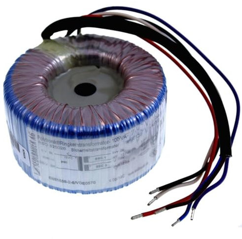 Sedlbauer Ringkerntrafo Transformator 100VA 2x18V für Audio, Industrie, Halogen und Schienensysteme - 230V Eingangsspannung - 36V Sekundärspannung - M