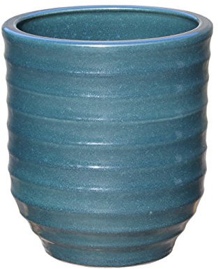 Hentschke Keramik Pflanztopf/Pflanzkübel frostsicher Ø 30 x 35 cm, Effekt grün, 332.035.66 Blumenkübel für Draußen + Innen - Made in Germany