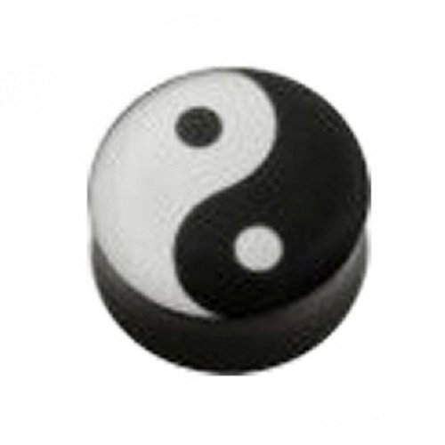 eeddoo Flesh Tunnel Yin & Yang Schwarz Acryl 20 mm