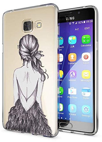 NALIA Handyhülle kompatibel mit Samsung Galaxy A5 2016, Slim Silikon Motiv Case Hülle Cover Crystal Dünn Durchsichtig Etui Handy-Tasche Backcover Transparent Phone Bumper, Designs:Bird Princess