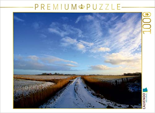CALVENDO Puzzle Winterliche Felder in Butjadingen | 1000 Teile Lege-Größe 64 x 48 cm Foto-Puzzle für glückliche Stunden