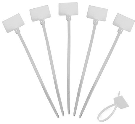 Amgate 1000 Pcs Write on Ethernet Wire Zip Ties Cable Mark Tags Nylon Power Marking Label (1000pcs) by Amgate