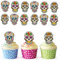 AK Giftshop Sugar Skull Day of the Dead Cupcake Toppers (12 Stück)