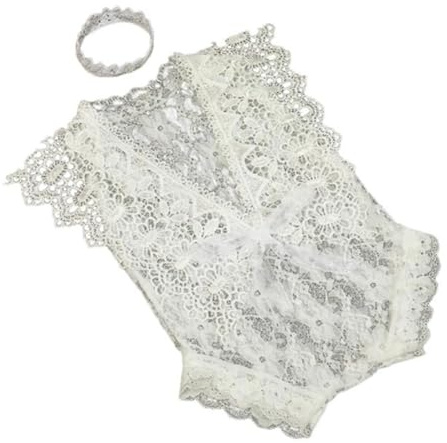 EROSPA® Baby-Body Spitze Mädchen Neugeborene Säuglinge Overall Einteiler Geschenk Taufe Fotografie 0-3 Monate