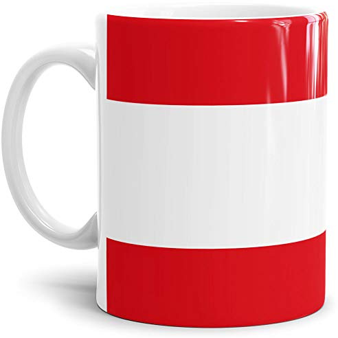 Flaggen-Tasse/Souvenir/Urlaub/Länder-Fahne/Kaffetasse/Mug/Cup - (Österreich, Normal)