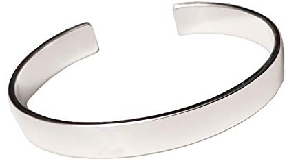 Treasure Bay Herren-Armreif aus massivem 925er Sterlingsilber, schlichtes Silberarmband für Männer, One Size fits most Wrist sized from 18cm to 21cm, Sterling-Silber, Kein Stein